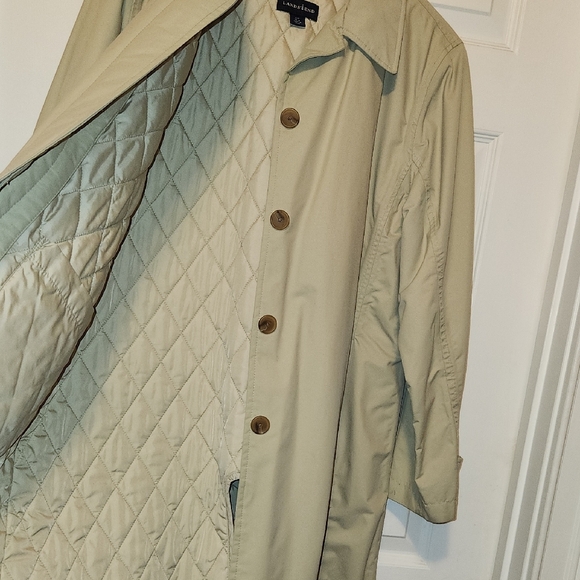 Lands End Tan Trench Coat Lightweight Classic Style - Picture 5 of 12